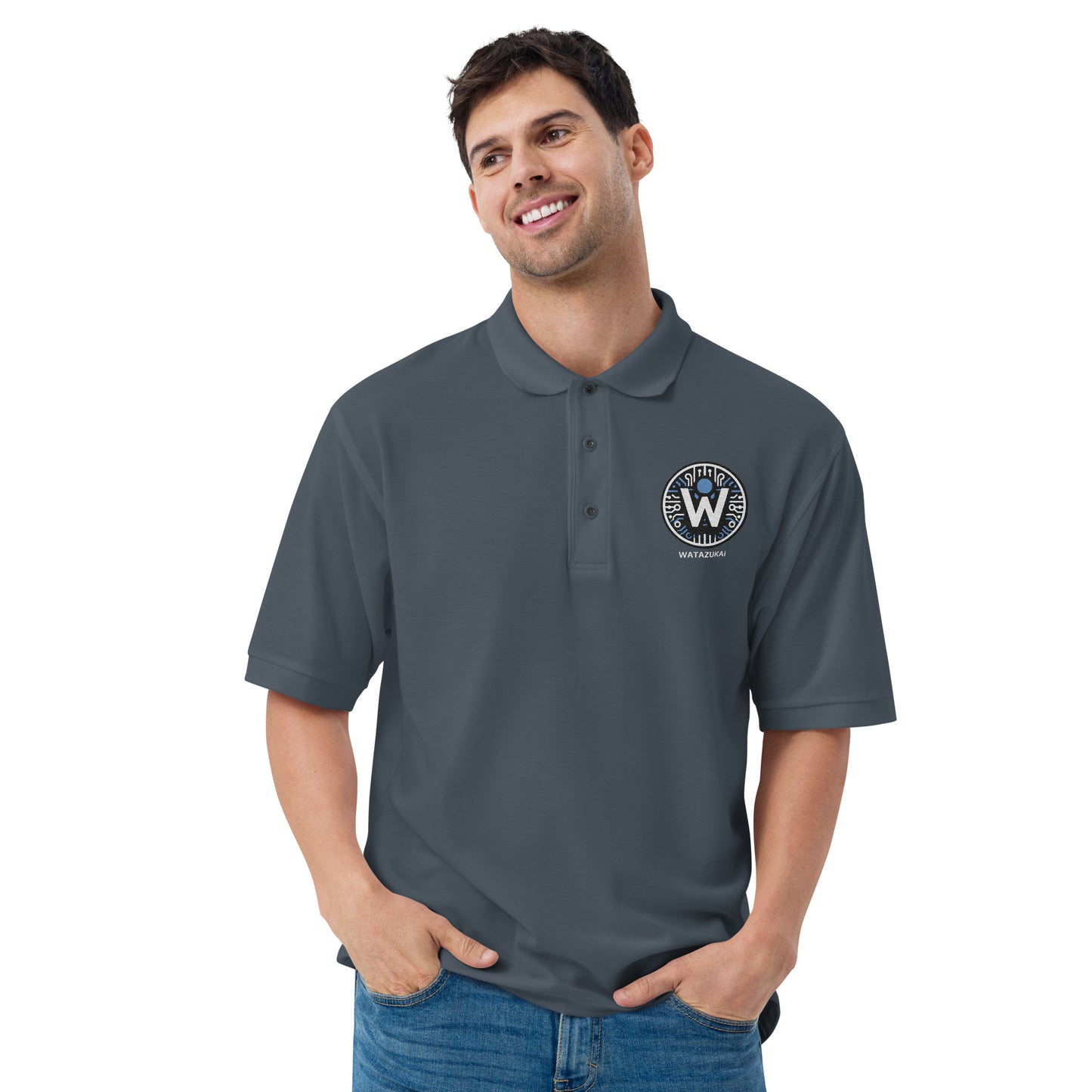 Polo premium avec logo brodé Watazukai